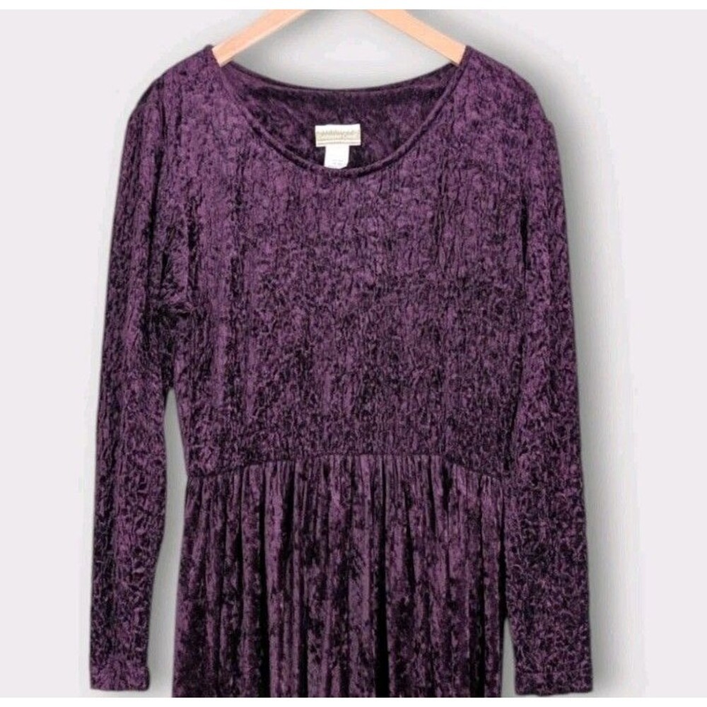 Coldwater Creek Purple Velvet Maxi Dress Size M - Picture 5 of 8
